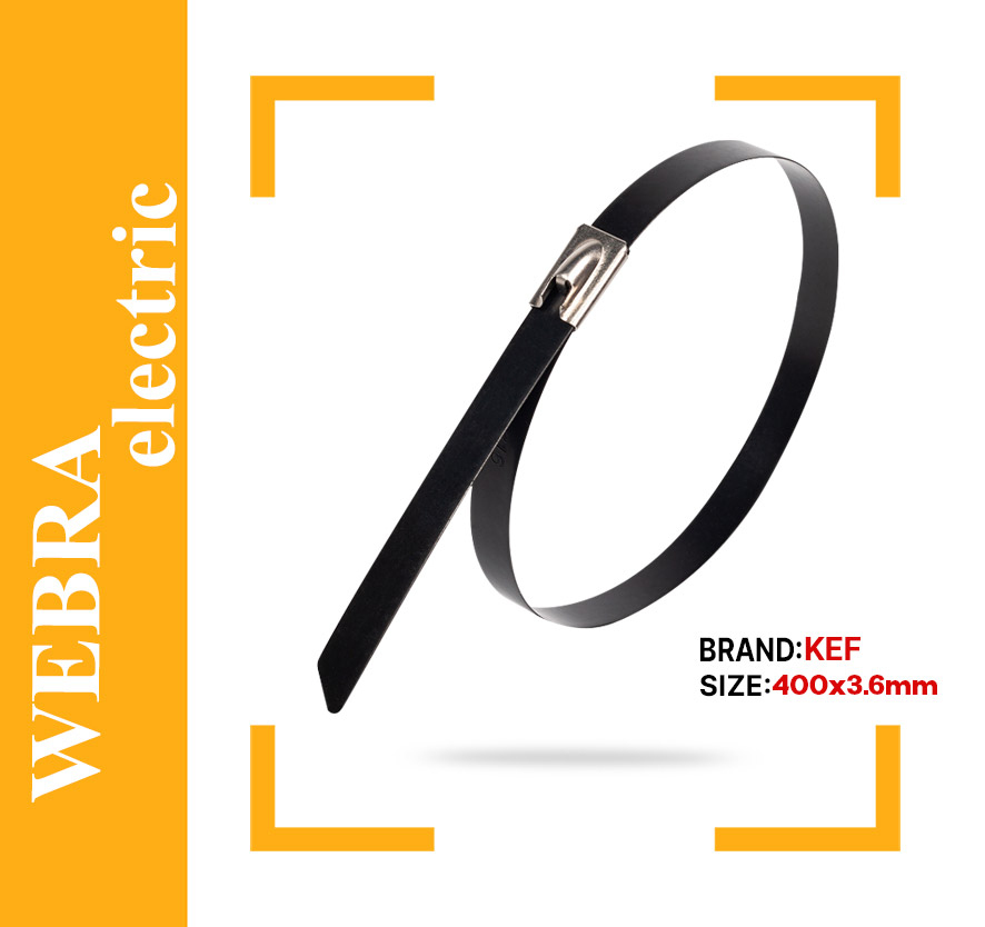 بست کمربندی فلزی روکشدار 400×3.6 میلیمتر برند KEF
