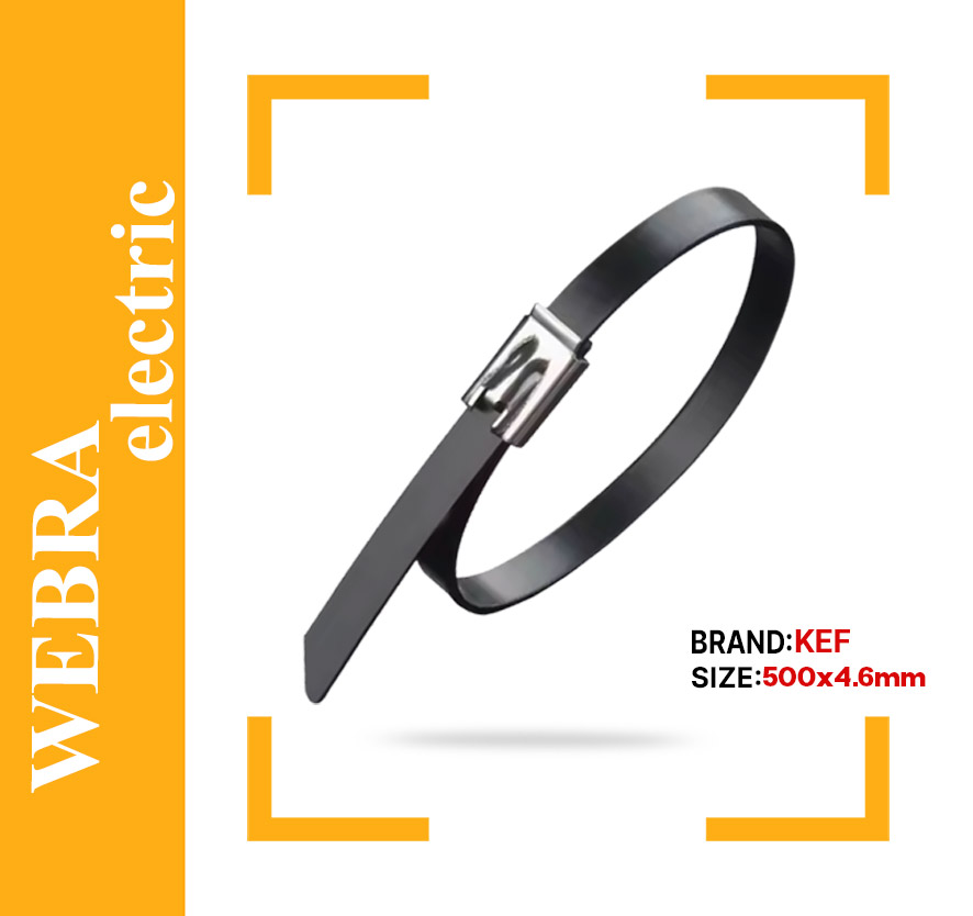 بست کمربندی استیل روکشدار مدل صنعتی سایز 500×4.6 میلیمتر برند KEF