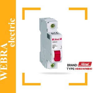 کلید مینیاتوری هیمل مدل HDB3WN1B10 – تک پل، تیپ B با قدرت قطع 6 kA