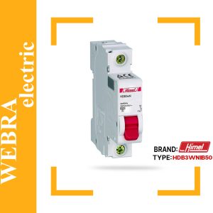 کلید مینیاتوری هیمل مدل HDB3WN1B50 – تک پل، تیپ B با قدرت قطع 6 kA