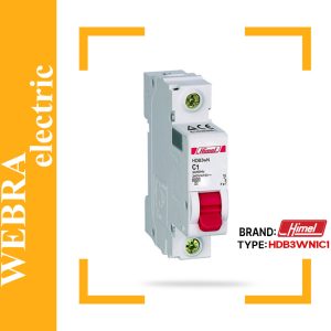 کلید مینیاتوری هیمل مدل HDB3WN1C1 – تک پل، تیپ C با قدرت قطع 6 kA
