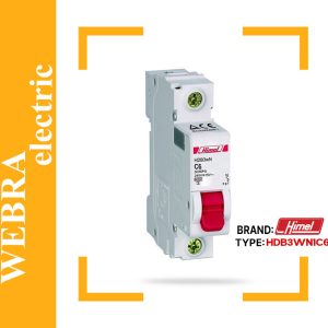 کلید مینیاتوری هیمل مدل HDB3WN1C6 – تک پل، تیپ C با قدرت قطع 6 kA