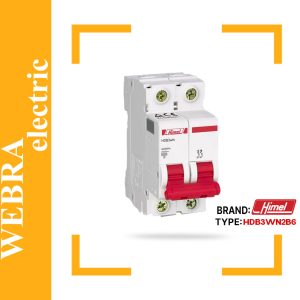 کلید مینیاتوری هیمل مدل HDB3WN2B6 – دو پل، تیپ B با قدرت قطع 6 kA