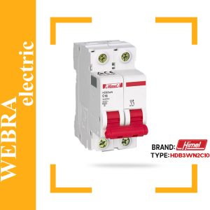 کلید مینیاتوری هیمل مدل HDB3WN2C10 – دو پل، تیپ C با قدرت قطع 6 kA