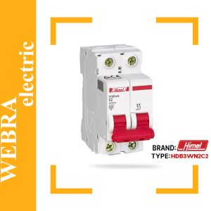 کلید مینیاتوری هیمل مدل HDB3WN2C2 – دو پل، تیپ C با قدرت قطع 6 kA