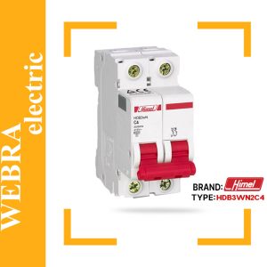 کلید مینیاتوری هیمل مدل HDB3WN2C4 – دو پل، تیپ C با قدرت قطع 6 kA