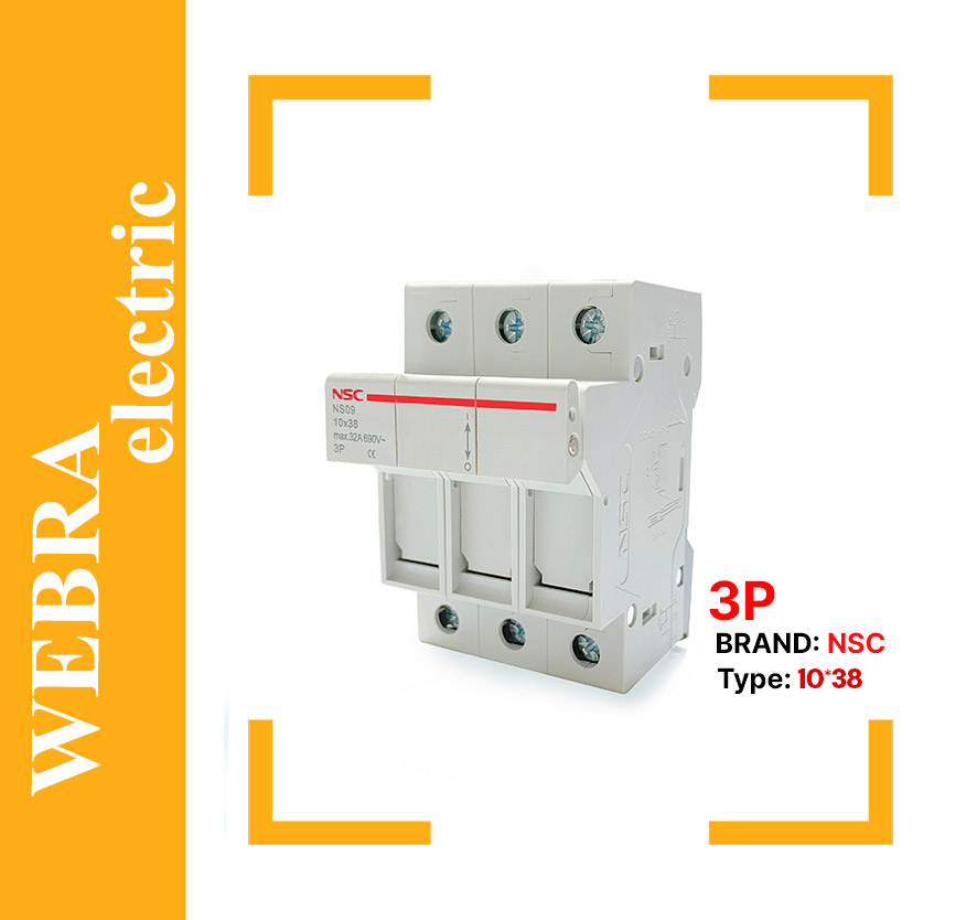پایه فیوز سه پل 10*38 NSC